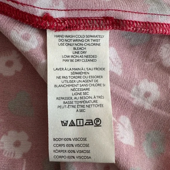 Anthropologie Maeve Lace Trim Mini Slip Skirt Red Floral 90’s Vibe Size Medium - Picture 10 of 11